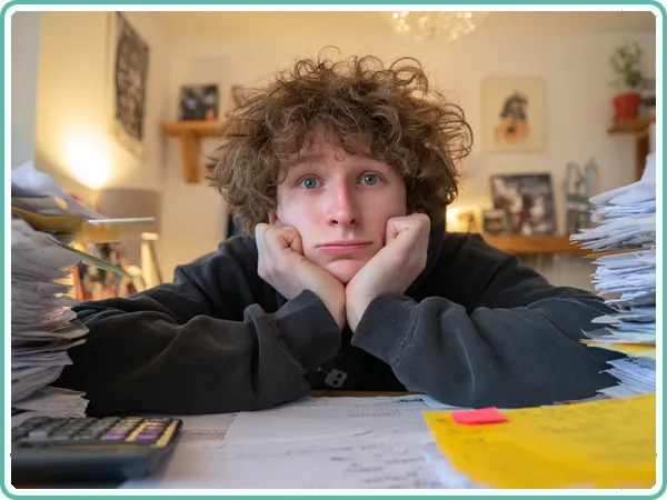 TikToker Surrounded by Paperwork